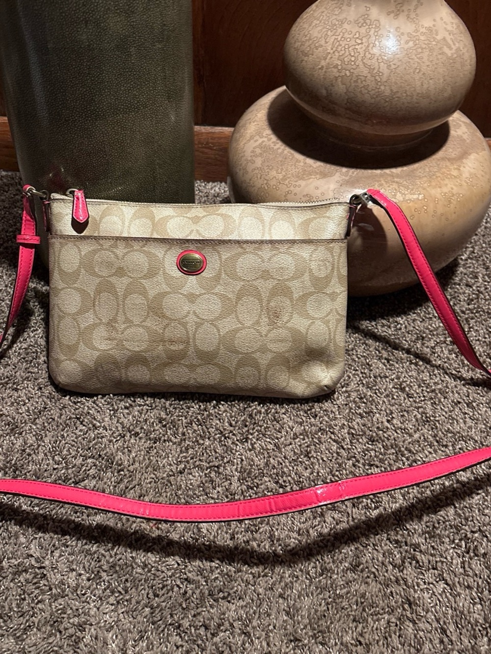 pink Coach Peyton Signature East/West swingpack crossbody